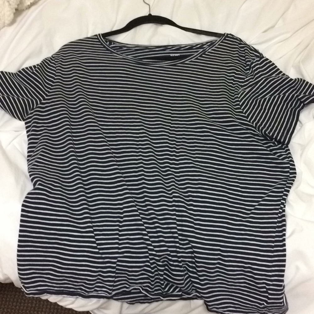 Relaxed fit striped short sleeve shirt